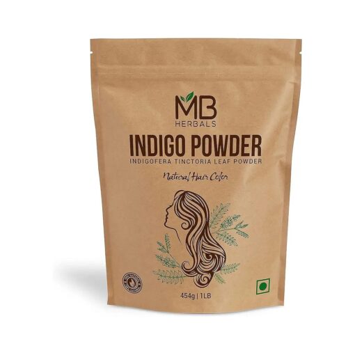 MB Herbals Pure Indigo Powder 1 LB | 454g | 16oz | 100 % Pure Indigofera tinctoria Leaf Powder | Blue-Black Hair or Full Refund | Please Check all Images