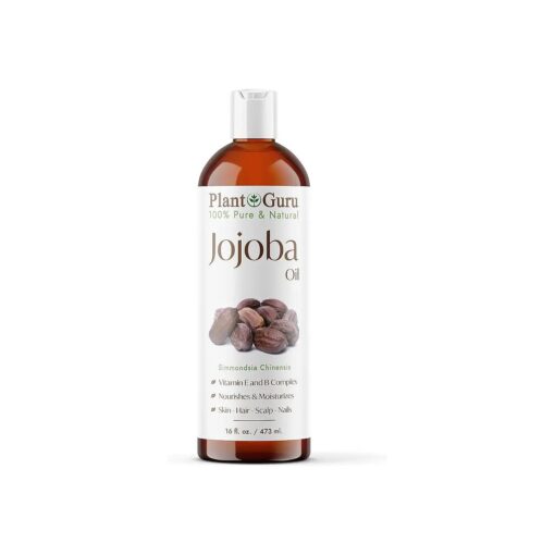 Jojoba Oil 16 fl, oz, Cold Pressed Unrefined - 100 % Pure Natural Moisturizer For Skin, Body, Face And Hair Growth, Deeply Hydrating Carrier Oil For DIY Soap Making and Massage