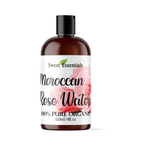 Premium Organic Moroccan Rose Water - 4oz - Imported From Morocco - 100 % Pure ( Food Grade ) No Oils or Alcohol - Rich in Vitamin A & C. Perfect for Reviving, Hydrating & Rejuvenating Your Face & Neck