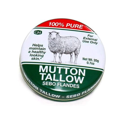 Germa Mutton Tallow Cream - 100 % Pure Sebo Flandes Moisturizer for Hands & Sunburn Relief, Adult Skin Care, 0.7oz