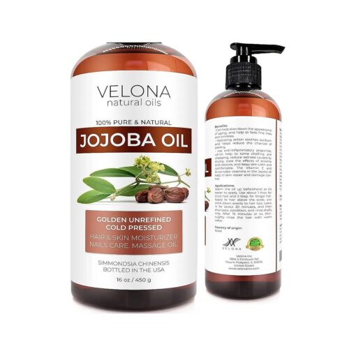 Jojoba Oil - 16 oz | 100 % Pure and Natural | After Shower Body Oil | Golden, Unrefined, Cold Pressed, Hexane Free