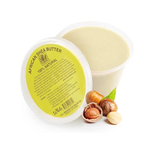 RA COSMETICS 100 % Pure Shea Butter, Ivory - 16oz | 100 % Pure and Natural Body Butter for Radiant Skin | Ultra-rich Moisturizer for Dry Skin, Stretch Marks, Wrinkles and Blemishes - Sourced from Ghana