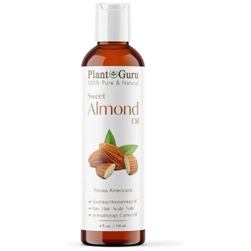 Sweet Almond Oil 4 oz Cold Pressed Carrier 100 % Pure Natural For Skin, Body, Face, and Hair Growth Moisturizer, Great For Creams, Lotions, Lip balm and Soap Making