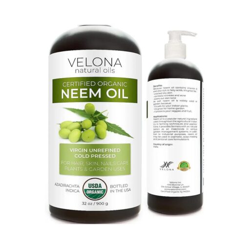 Neem Oil USDA Certified Organic - 32 oz | 100 % Pure and Natural Carrier Oil | Virgin, Unrefined, Cold Pressed | Hair, Body and Skin Care | Use Today - Enjoy Results ...