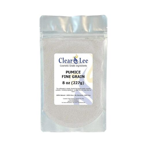 Cosmetic Grade Pumice - 100 % Pure Natural Grain/Powder - Great for Skin Exfoliation in DIY Soaps, Masks, Scrubs for Face, Body, Foot ( 8oz, Fine Grain )