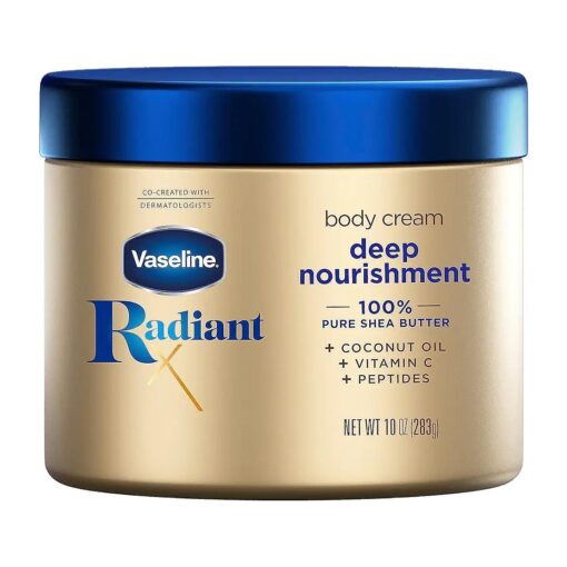 Radiant X Deep Nourishment Body Cream 100 % Pure Shea Butter, Coconut Oil, Vitamin C, & Peptides 10 oz