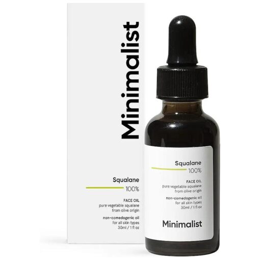 Minimalist Squalane 100 % ( Plant Derived ) Face Oil for Moisturization | Improves Skin Hydration & Reduces Fine Lines | Restores Suppleness, Firmness & Elasticity of Skin | 1 Fl Oz / 30 ml