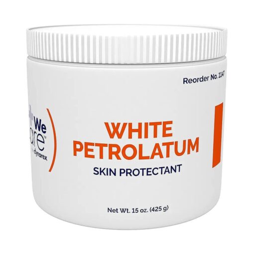 Dynarex White Petrolatum, Petroleum Jelly for Dry, Damaged or Cracked Skin, Soothing White Petroleum Jelly for Minor Skin Irritations, 15 oz, ( 425g ) Jar, 1 Petroleum Jelly Jar