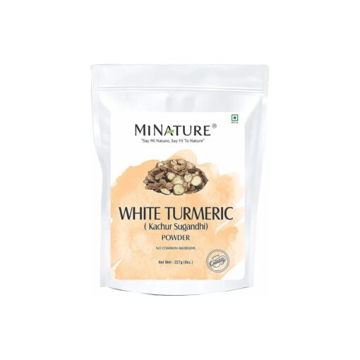 White Turmeric Powder by mi nature | Kachur, Curcuma zeodaria, Poolankilangu powder | 227g ( 8 oz ) ( 0.5 lb ) | Does not stain | White turmeric powder for face and skin | 100 % Natural powder| From India