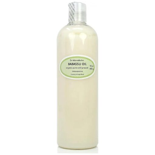 Dr Adorable - 16 oz - Babassu Oil - 100 % Pure Cold Pressed Natural Organic