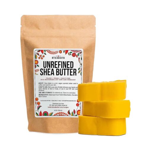 Better Shea Butter Yellow Shea Butter | Raw, Unrefined, Pure | Use for Hair, Soap Making, DIY Lotions | 8 oz block