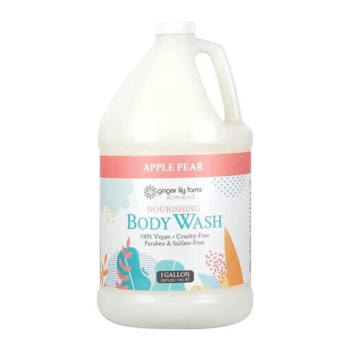 Ginger Lily Farms Botanicals Nourishing Body Wash, 100 % Vegan & Cruelty-Free, Apple Pear Scent, 1 Gallon Refill ( 128 fl oz )