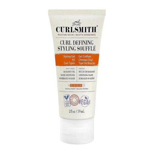 CURLSMITH - Curl Defining Styling Souffle - Vegan Medium Hold Styling Gel for Wavy, Curly and Coily Hair ( 2oz ) Trial or Travel Size