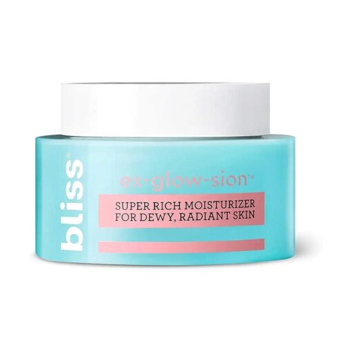 bliss Ex-glow-sion Super Rich Face Moisturizer for Dewy, Radiant Skin | Advanced Shea Butter Nourishes & Hydrates | 100 % Vegan and Cruelty-Free | 1.7 fl oz