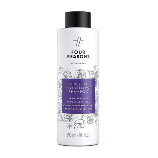 Four Reasons No Nothing Sensitive No Yellow Shampoo - Unscented Silver Shampoo for Blonde Hair | 100 % Vegan | 300 ml