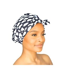 Luxury Shower Cap For Women - 100 % Waterproof, Reusable, Washable & Breathable Shower Caps - Casablanca