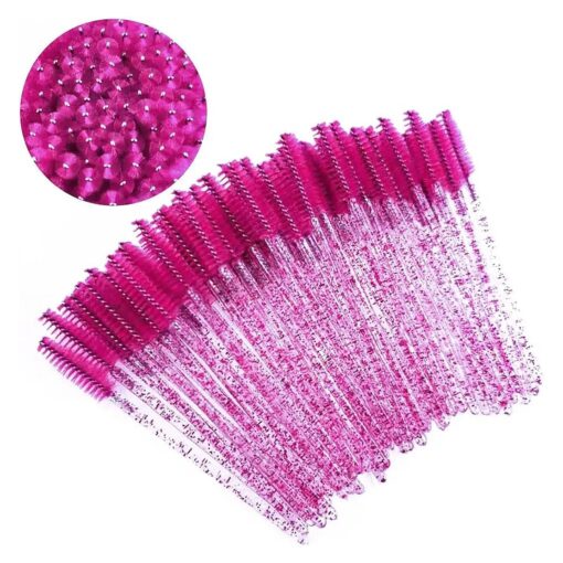 Pimoys 100 pcs Disposable Eyelash Mascara Brushes, Wands Applicator Eyebrow Brush Makeup Kit, Eyebrow Castor Oil Brush Makeup Tool