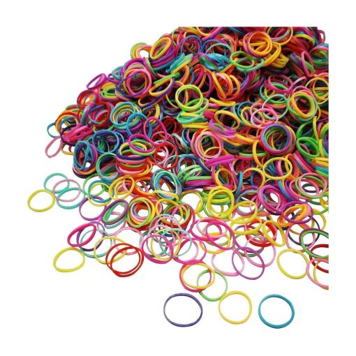 Mini Rubber Bands, Soft Elastic Bands, Premium Small Tiny Rubber Bands for Kids Hair, Braids Hair, Wedding Hairstyle ( 1000 pcs, Multicolor )