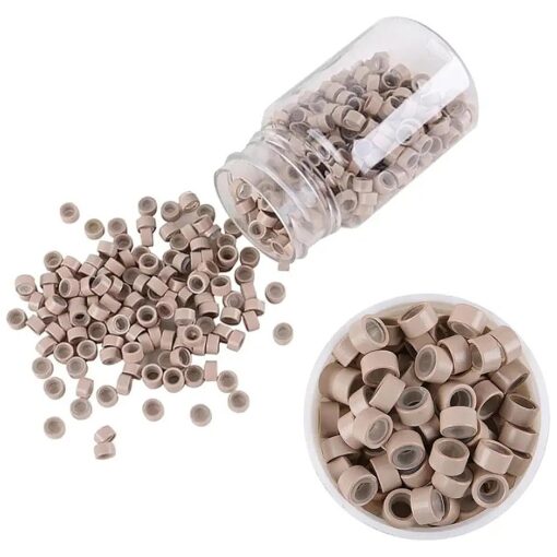 1000 Silicone Micro Link Rings 5mm Lined Beads Deadlocks for Hair Extensions Tool ( 1000Pcs ( Pack of 1 ) ( 1000Pcs, Gray )