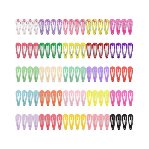 100 Pcs Small Hair Clips for Little Girls 1 Inch Metal Mini Snap Hair Clips Barrettes for Toddlers Kids Hair Accessories ( Multicolor )