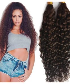 Hesperis Deep Curly Bulk Hair Weaving For Braiding Mongolian Virgin Human Hair Curly Bundle 100 % Unprocessed No Weft Human Hair Bulk Extensions 100g Per Bundle ( Natural Color,16Inch )