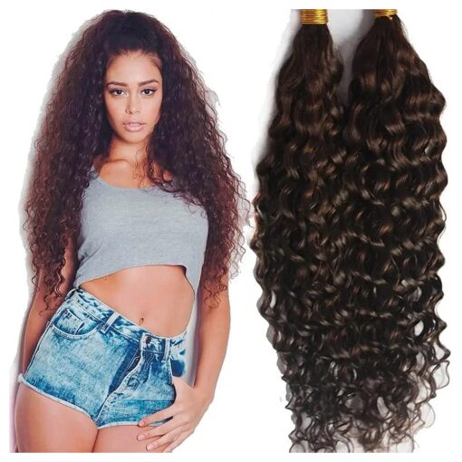 Hesperis Deep Curly Bulk Hair Weaving For Braiding Mongolian Virgin Human Hair Curly Bundle 100 % Unprocessed No Weft Human Hair Bulk Extensions 100g Per Bundle ( Natural Color,16Inch )