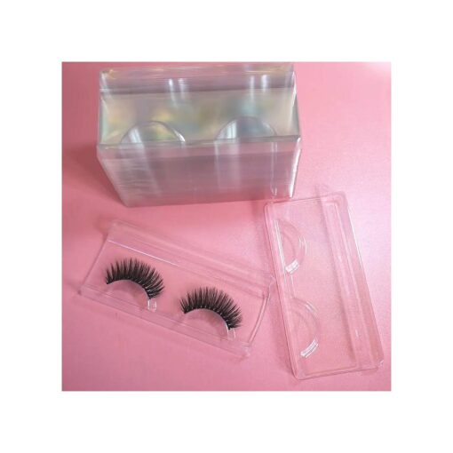 100pcs Transparent Empty Eyelash Lash Trays Holder Good Plastic Packaging Box Eyelash Storage Case Boutique Beauty Salons Rectangle for 25MM