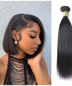 Short Brazilian Virgin Hair Straight Bundles 100 % Human Hair Weaves Brazilian Unprocessed 100G/Pcs Hair Extensions Natural Color Can Dye 10A 8 Inch Short Hair Bundles