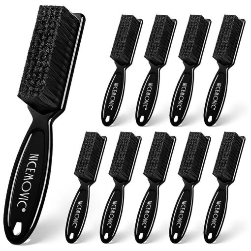 NICEMOVIC 10 Pcs Barber Clipper Cleaning Brush, Barber Accessories Cleaning Supplies, Blade Trimmer Cleaning Mini Brush Bulk Set Duster Manicure Nylon Brush Hair Styling Brush Tool ( Black )