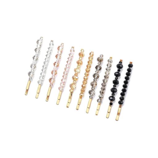 Hair Clips Wenida 10 Pieces Fashion Crystal Metal Hair Pins Barrettes Bobby Pins Decorative Hair Styling for Women Girls