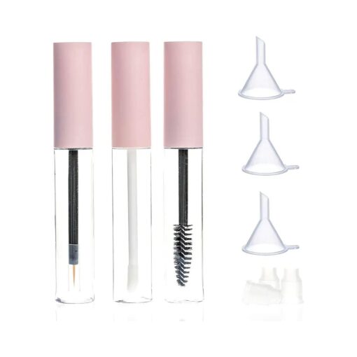 10ml Empty Mascara Tube, Eyeliner Tube and Lip Gloss Tubes Rubber Inserts and Funnels for Castor Oil, Ideal Kit for DIY Cosmetics