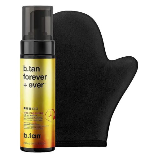 Ultra Long Lasting Self Tanner Mousse & Mitt | Forever Bundle - Sunless Tanner foam Lasts Up to 11 Days Self Tanning Mitt Applicator, 1 Hour Tanner, Fast Self Tan, No Fake Tan Smell, 6.7 Fl Oz