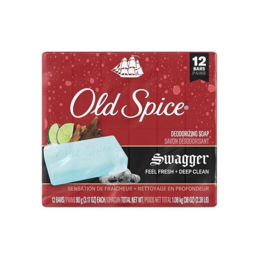 Old Spice Men 's Bar Soap Swagger, 3.17oz ( 12 Bars Total )