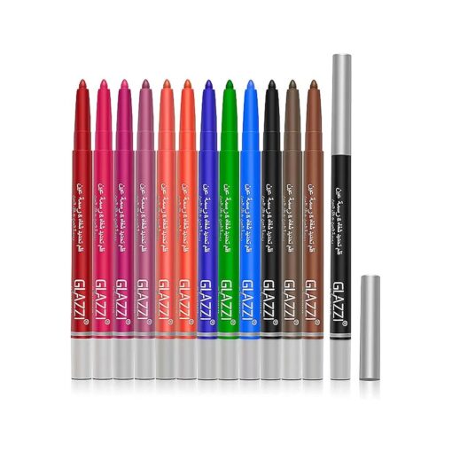 Eyeliner Pencil Set - 12 Colors Retractable Eye Makeup Liners for Women, Easy Apply Colored Eyebrow Pen Waterproof Eye Shadow Pencils