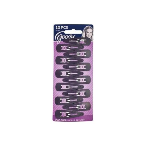 Goody WoMens Classics Contour Clips, Black, 12 Count