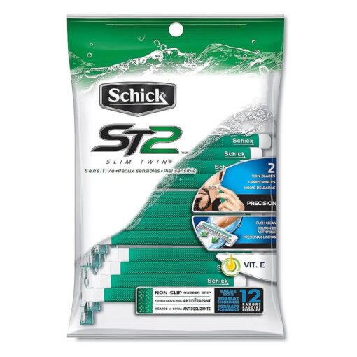 Schick Slim Twin Disposable Razor, Sensitive, 12 ct