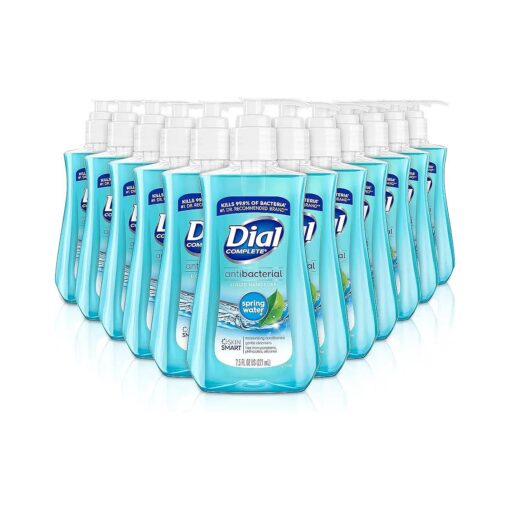 Dial Antibacterial Liquid Hand Soap Spring Water 7.5oz, Blue, 12 Count