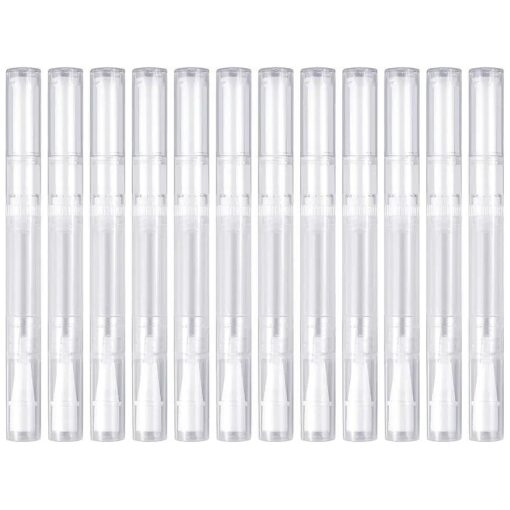 12 Pack 3 Ml Transparent Twist Pens Empty Nail Oil Pen Brush, Cuticle Oil Pen Cosmetic Lip Gloss Container Applicators