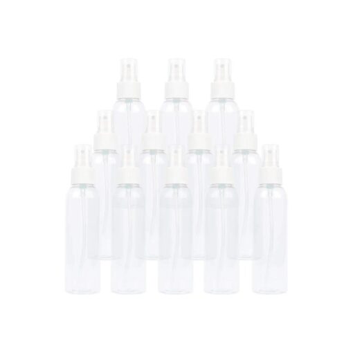 TRENDBOX 12 Pack Empty Transparent Plastic Fine Mist Spray Bottle 120 ml ( 4 oz )