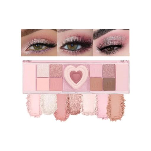 12 Colors Nude Natural Pink Matte Shimmer Eyeshadow Palette for Eye Makeup, High Pigmented Brown Eye Shadow Primers Powder Palet de sombras de ojos