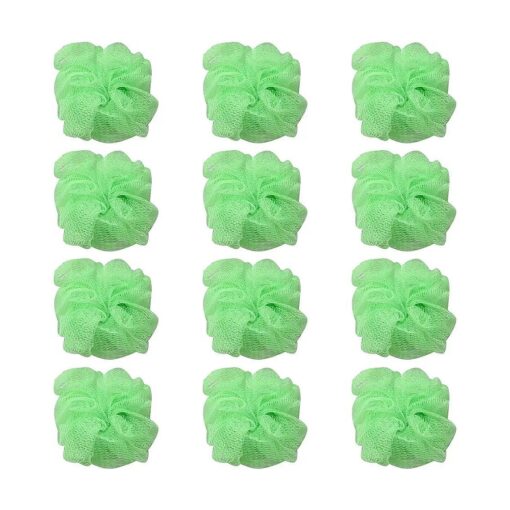 12 Green Bath or Shower Sponge Loofahs Pouf Mesh Wholesale Bulk Lot