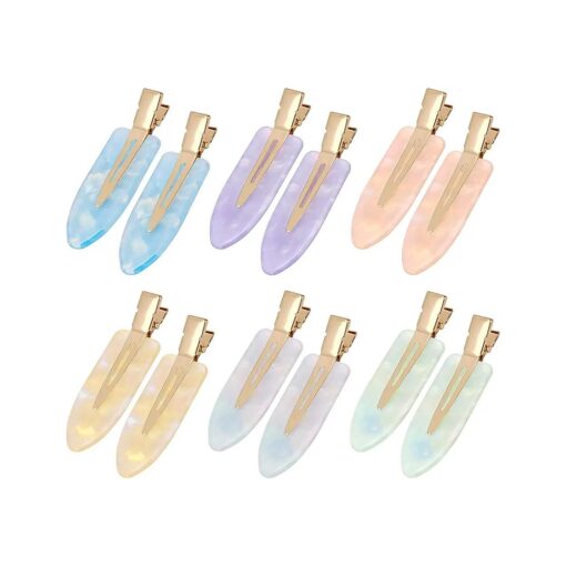 12 Pcs No bend Hair Clips for Women Makeup Hair Clips No Crease Hair Clip Creaseless Hair Clips for Salon Styling Flat Hair Clip for Girls