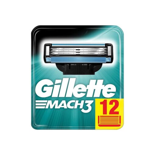 Gillette Mach3 Razor Blades for Men, 12 Pieces