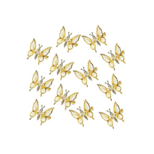 Kachanaa 12 Pcs 3D Moving Butterfly Hair Clips for Women Metal Hollow Hair Pins Cute Hair Barrettes Hair Clamps Claw Clips Butterfly Hair Styling Accessories for Girls ( Gold )