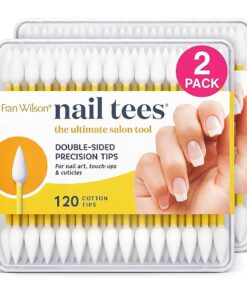 Fran Wilson NAIL TEES COTTON TIPS 120 Count ( 2 PACK ) - The Ultimate Nail Tool, Multi-Purpose Double-sided Swabs with Pointed Ends for Precise Touch-ups and the Perfect At-Home Manicure & Pedicure