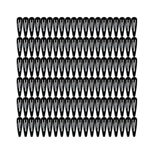 120 Pack 2 Inch Black Color Barrettes Women Metal Snap Hair Clips Accessories