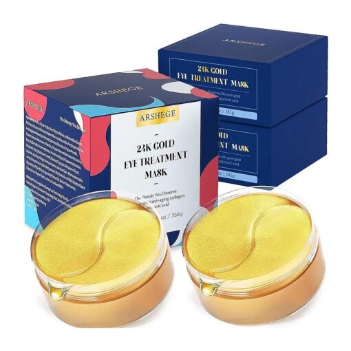 120 PCS 24K Gold Eye Patches for Puffy Eyes - Anti-Aging Collagen Hyaluronic Acid Under Eye Masks for Dark Circles, Puffiness and Wrinkles - Hydrating Skin Care