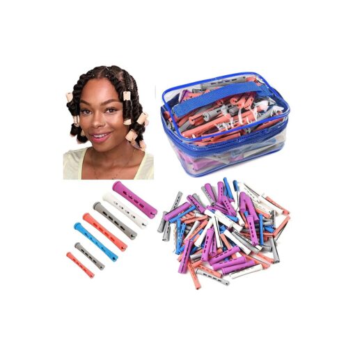 120pcs Perm Rods Set for Natural Hair 7 Sizes Cold Wave Rods Hair Rollers for Women Hair Curling Rods for Long Medium Small Hair Curler Styling DIY Hairdressing Tools ( purple+white+gray+pink+blue )