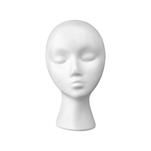 Styrofoam Female Wig Head Mannequins Manikin, Style, Model & Display Women 's Wigs, Hats & Hairpieces Stand - by Adolfo Designs ( 12 Inches )