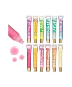 EXPRESSIONS 12pc Clear Lip Gloss Pack - Lip Oils with Vitamin E and Essential Oils, Flavored Lip Gloss Clear Tubes, Hydrating Lip Glow Oil, Tinted Lip Oil, Lip Moisturizer